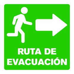 Señalética Ruta de Evacuacion Derecha
